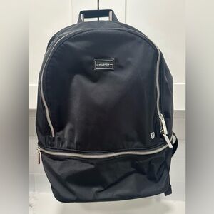 Lululemon Peloton City Adventurer Backpack black nylon Waterproof Silver Zipper